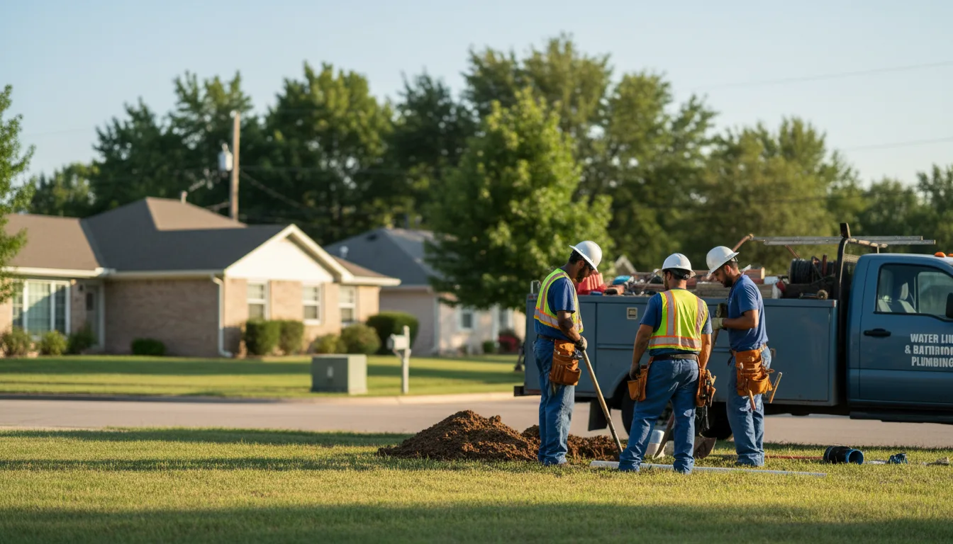 Residential water line and bathroom plumbing service in Glade, KS